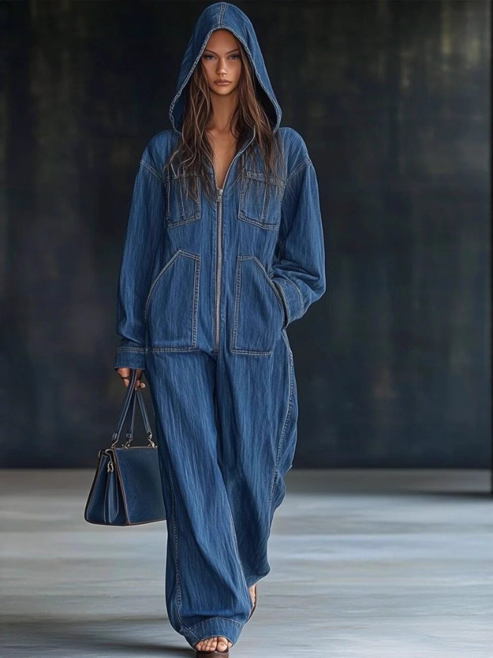 Women’s Long Sleeve Straight Leg Jumpsuit S–2XL – Casual Wide Waist One Piece Ou